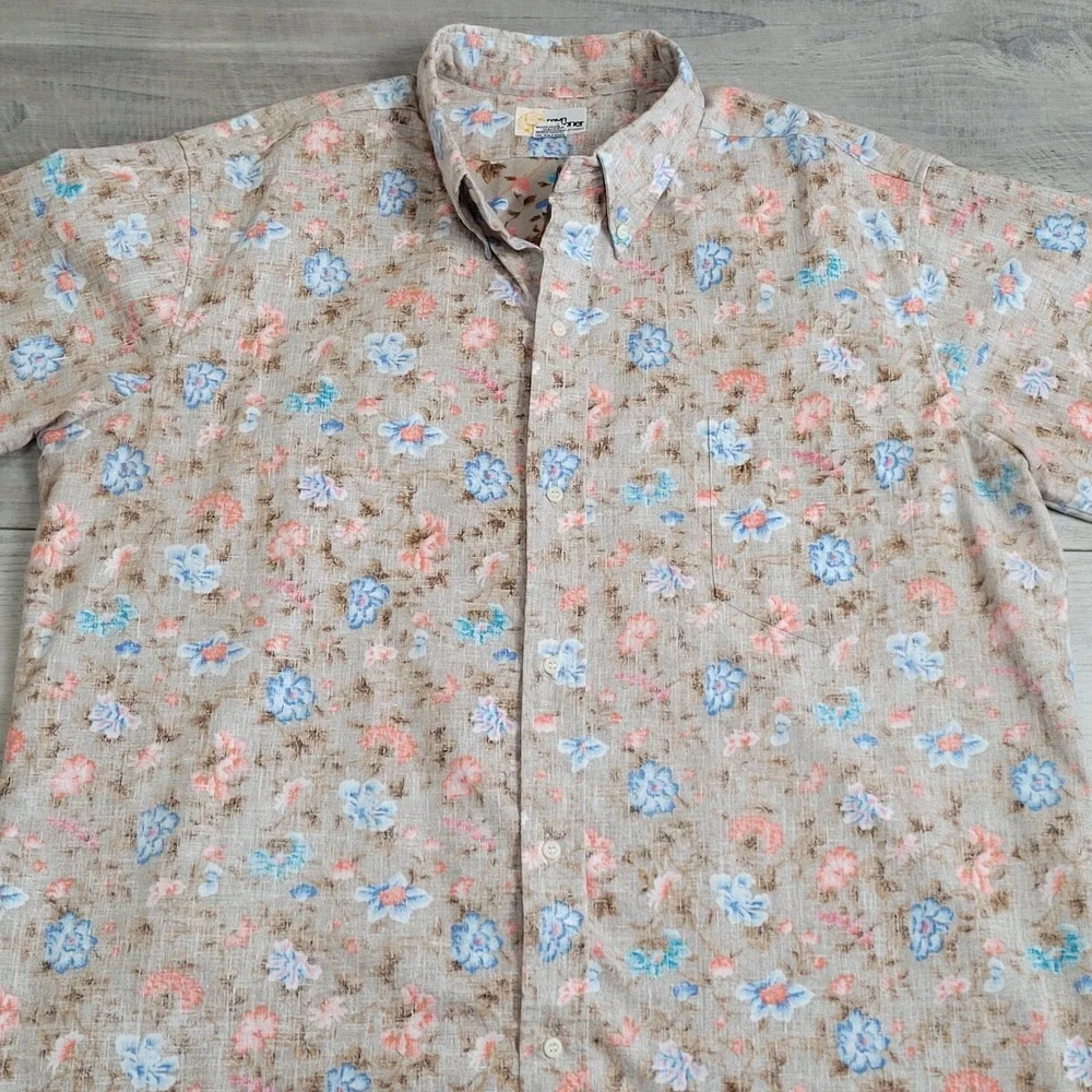🌺 Vintage Reyn Spooner Floral Reverse Print Shirt Mens XXL Made Hawaii Resort